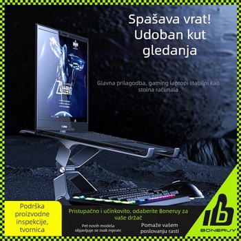 Aluminijski nosač za laptop – podesiva visina, podizni tip, univerzalna podrška za laptop, visi držač za tablet i rashladna baza