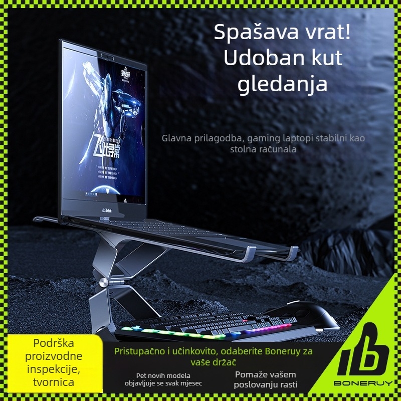 Aluminijski nosač za laptop – podesiva visina, podizni tip, univerzalna podrška za laptop, visi držač za tablet i rashladna baza