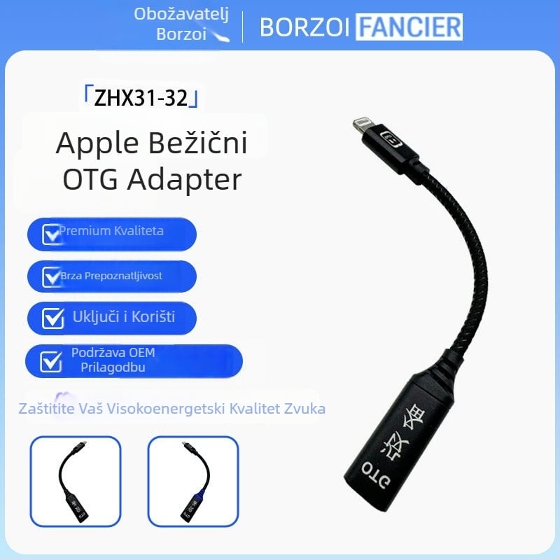 OTG adapter za mobitel, Lightning na USB-C ženski priključak, OTG sučelje, prijenos podataka 480 MB/s, model ZHX31/32