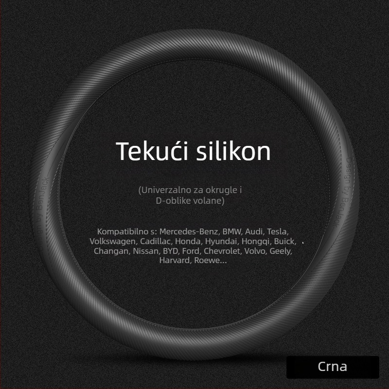 Navlaka za volan od tekućeg silikona, protuklizna i upija znoj, univerzalna za sve sezone, promjer 38 cm