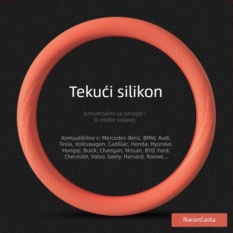 Navlaka za volan od tekućeg silikona, protuklizna i upija znoj, univerzalna za sve sezone, promjer 38 cm