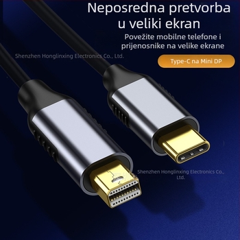 Patch kabel USB-C na Mini DisplayPort, čip CPY2119C, DP sučelje, 10000 Mbps, bakar tinirano jezgro