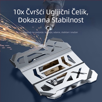 Stojak za laptop s 360° rotacijom, model L205-b, karbonsko čelika, univerzalna kompatibilnost, težina 2 kg