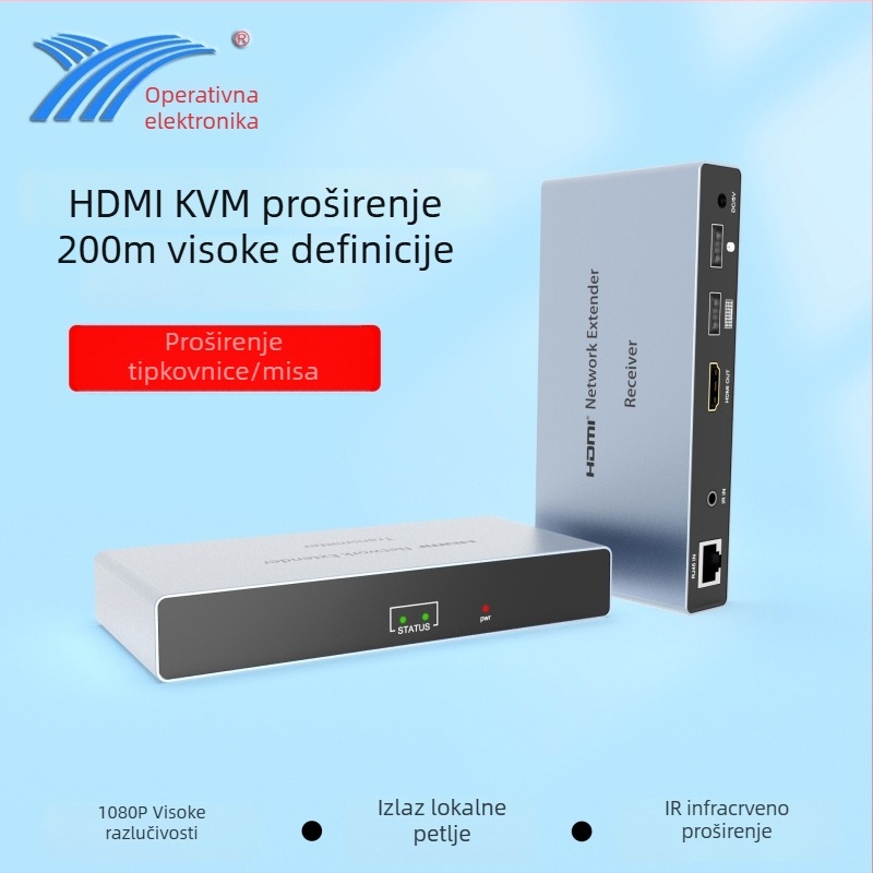 KVM HDMI extender HY-DQ200, 200 m, 1920x1080P/60, kompatibilan sa svim sustavima
