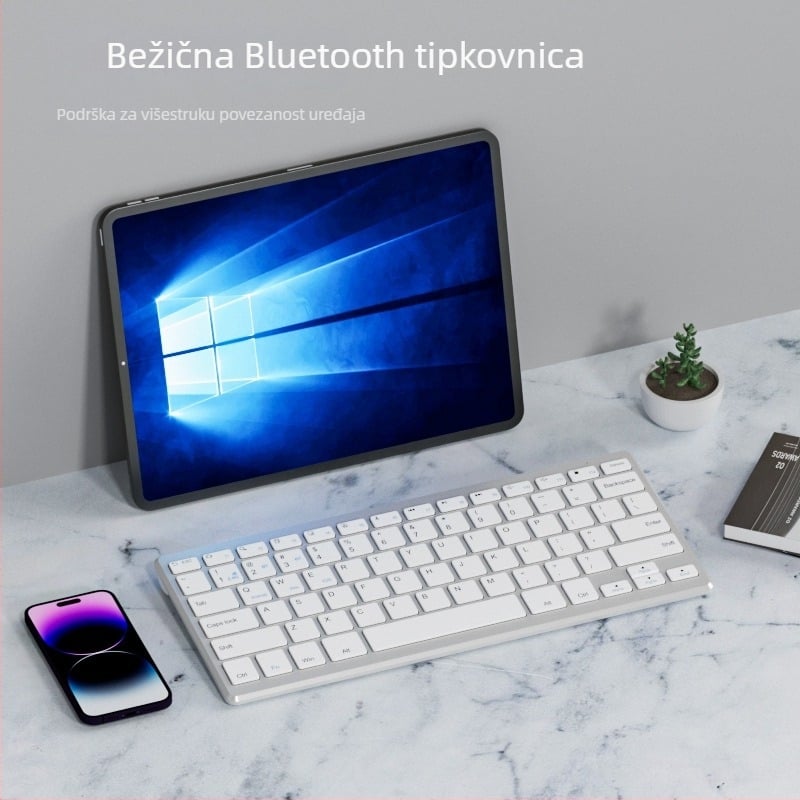 K019 Bluetooth bežična tipkovnica - 78 tipki, kompaktna, ergonomska, višeznačna, za telefone, tablete i računala