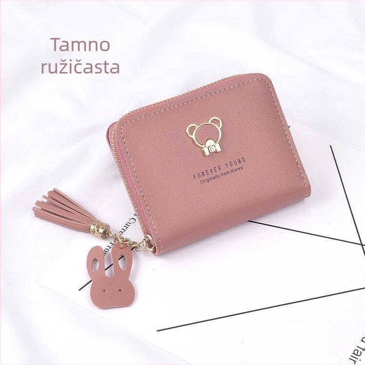 Ženska mini novčanik i držač kartica, model Y803, PU koža, gradski stil, ultra lagan, zaštita od krađe