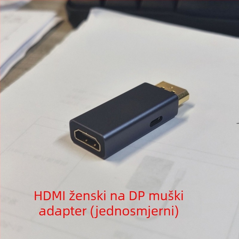 HDMI na DP adapter, konverter 4K60Hz za prijenosno računalo i vanjski monitor, prikaz 60/144 Hz