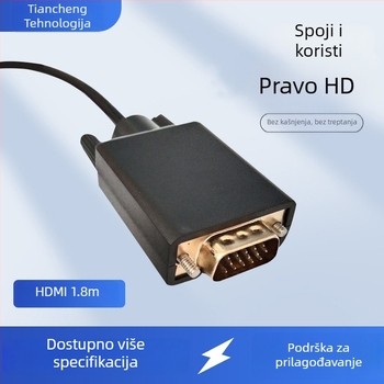 HDMI na VGA kabel, CS5210 čip, podrška 1080p, duljina 1.8 m