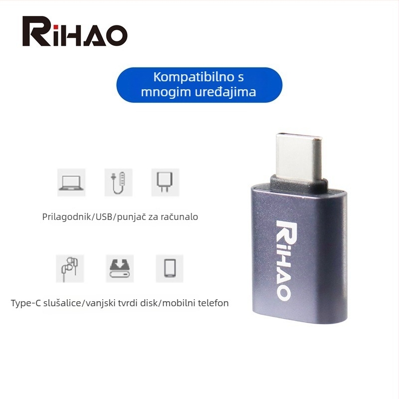 RIHAO OTG Type-C na USB 3.0 adapter, 10Gbps, model Z10/Z11, jednoportni