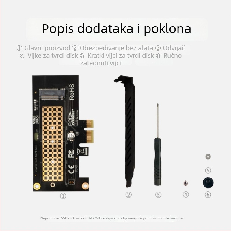 M.2 NVMe na PCIe proširna kartica, PCIe 4.0 x1/x4/x8/x16, Model SK1/SK4