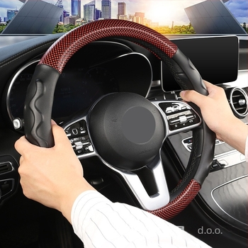 Navlaka za volan automobila s 3D dizajnom, umjetna koža; stil: CZY/Business; ugradnja: općenito; kompatibilno s općim modelima; prilagodba obrade: Da