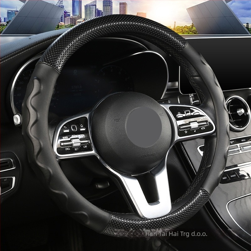Navlaka za volan automobila s 3D dizajnom, umjetna koža; stil: CZY/Business; ugradnja: općenito; kompatibilno s općim modelima; prilagodba obrade: Da