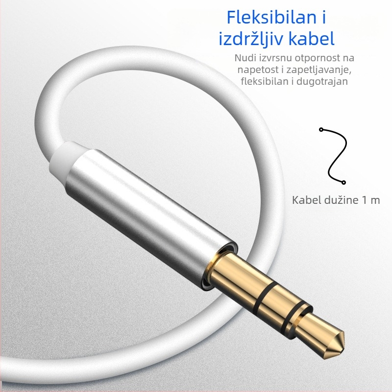 Apple Aux auto audio kabel 8P–na 3,5 mm adapter kabel, audio linija, bakrena žica, cinkovano jezgro