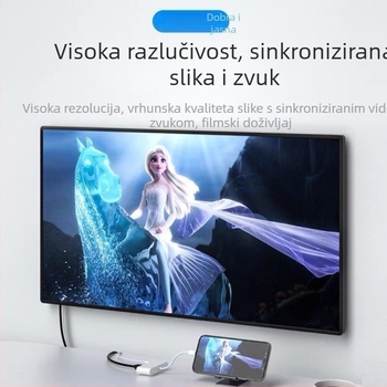 Lightning to HDMI adapter za iPhone, kabel duljine 0,15 m od bakra bez kisika, niklani konektori, model 1.1