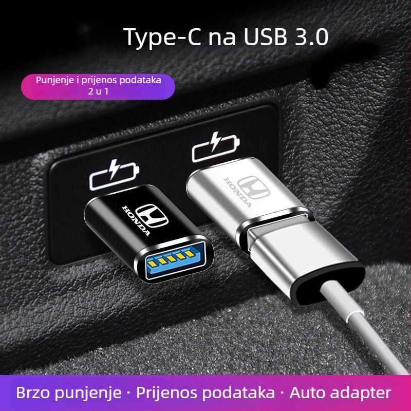 Kabel USB Type-C na USB za punjenje u automobilu, kompatibilan s Honda UR-V, Lingpai i HR-V.
