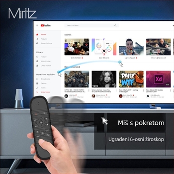 Bežična Bluetooth tipkovnica s Air Mouse daljinskim upravljačem – Dvostruki režim (Bluetooth i 2.4G), USB sučelje, doseg 10 m, 1000dpi, glasovno upravljanje