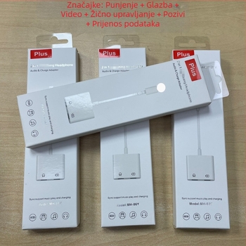 MH-86Y serija dvostruki Lightning adapter za Apple – punjenje, audio i pozivi, 2 u 1