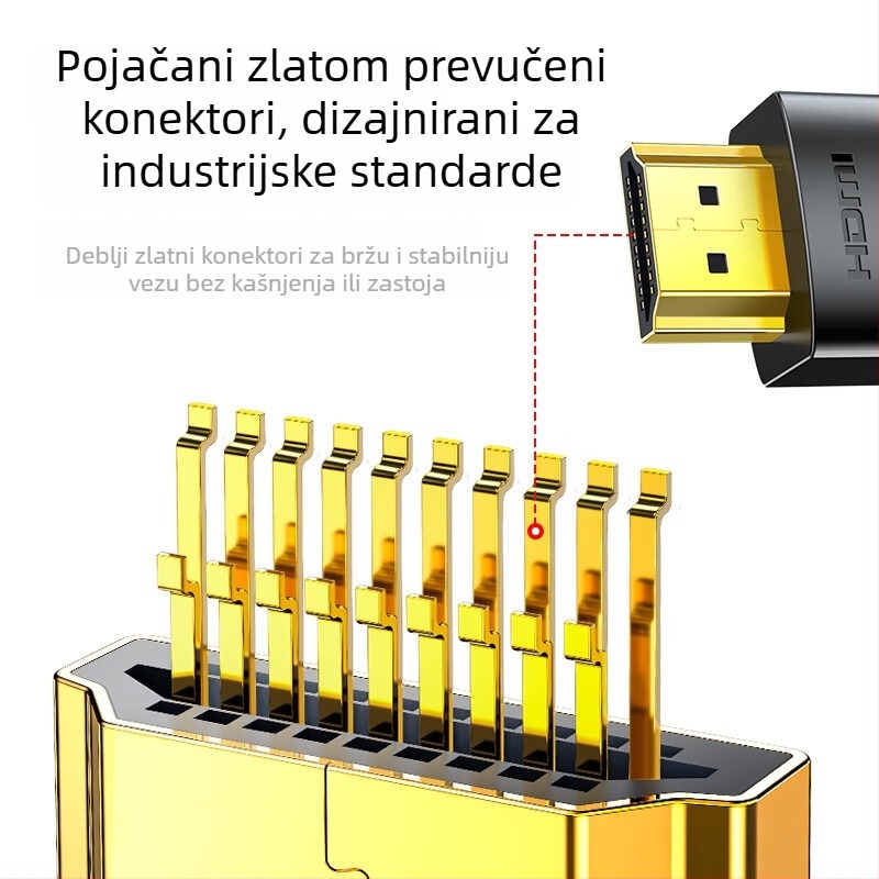 HDMI kabel 2.0 s podrškom za 4K i 3D, pozlaćeni kontakti, bakreni vodiči za set-top box, projektor ili monitor