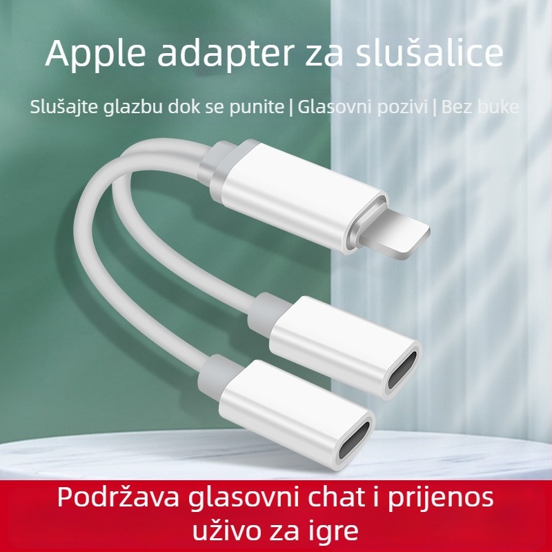 Apple 2-u-1 kabel za napajanje i audio adapter za iPhone seriju (napajanje + slušanje glazbe)