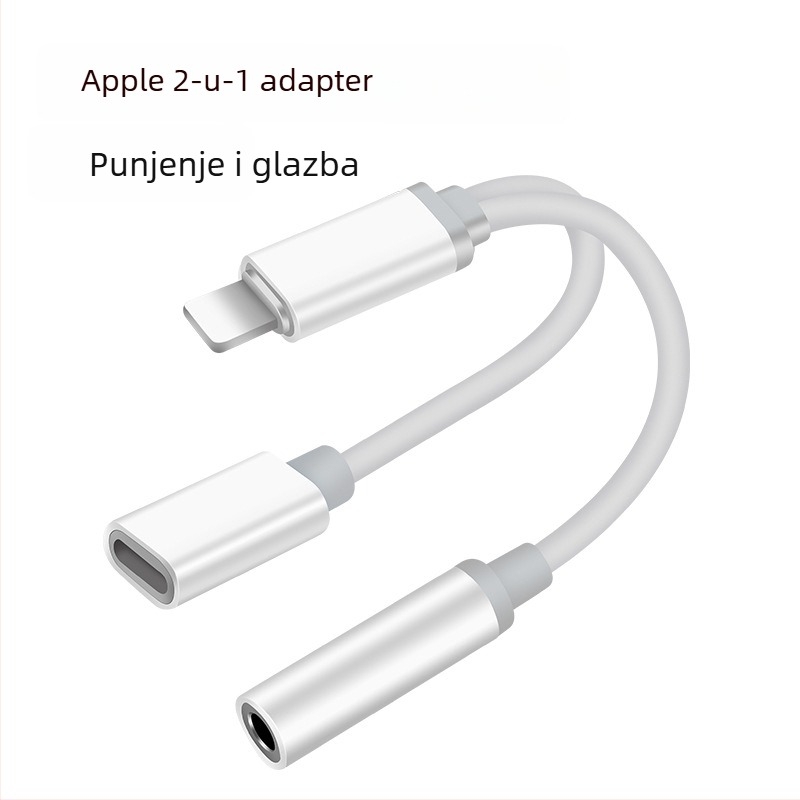 Apple 2-u-1 kabel za napajanje i audio adapter za iPhone seriju (napajanje + slušanje glazbe)