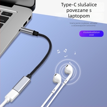 Type-C ženski na 3,5 mm audio adapter kabel s bakrenim jezgrom