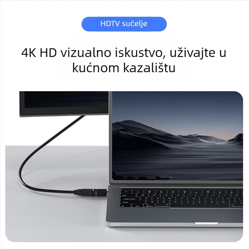 Type-C na HDMI adapter za prijenos videa i zvuka; kućište od aluminijske legure; kompatibilan s Windowsom, Androidom i Mac OS.