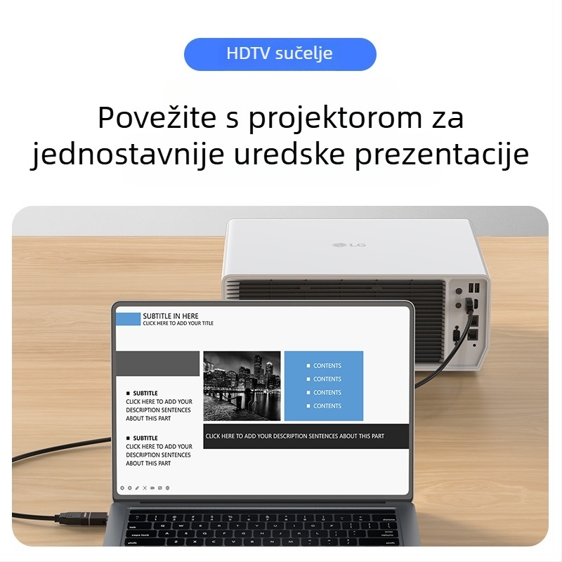 Type-C na HDMI adapter za prijenos videa i zvuka; kućište od aluminijske legure; kompatibilan s Windowsom, Androidom i Mac OS.
