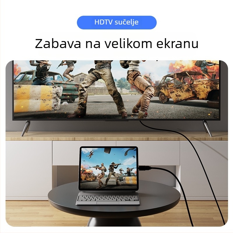 Type-C na HDMI adapter za prijenos videa i zvuka; kućište od aluminijske legure; kompatibilan s Windowsom, Androidom i Mac OS.