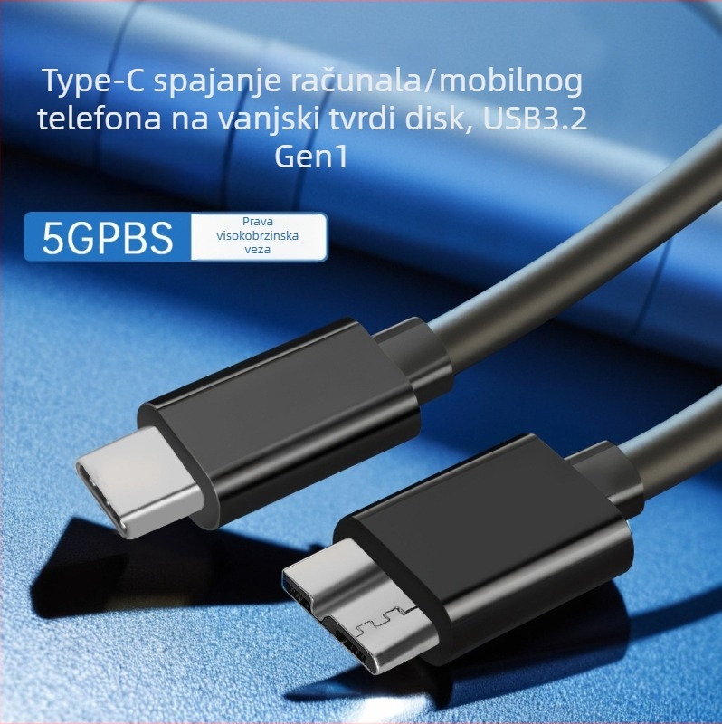 USB kabel za podatke — adapterski kabel, bakrena vodljivost, kućište injekcijskog oblikovanja