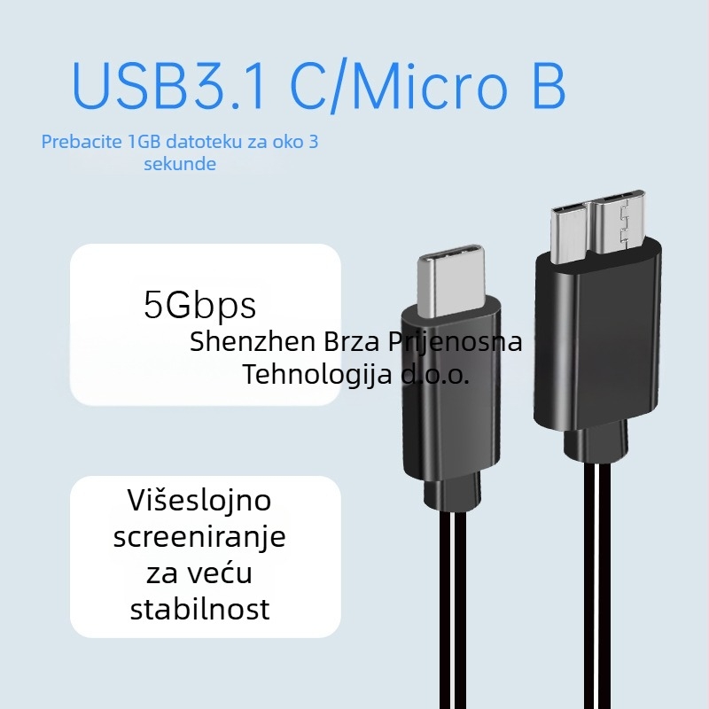 USB kabel za podatke — adapterski kabel, bakrena vodljivost, kućište injekcijskog oblikovanja