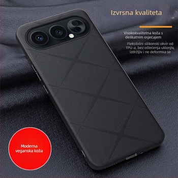 Kućište za Honor 500/500Pro – otporno na padove, tekstura imitacije kože, potpuna zaštita leće i kućišta, 2-u-1 elegantan stil, X otisak, Crna