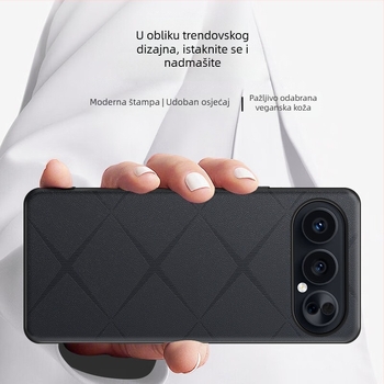 Kućište za Honor 500/500Pro – otporno na padove, tekstura imitacije kože, potpuna zaštita leće i kućišta, 2-u-1 elegantan stil, X otisak, Crna