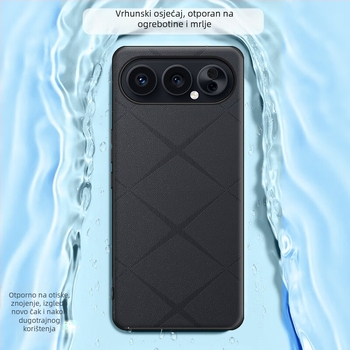 Kućište za Honor 500/500Pro – otporno na padove, tekstura imitacije kože, potpuna zaštita leće i kućišta, 2-u-1 elegantan stil, X otisak, Crna