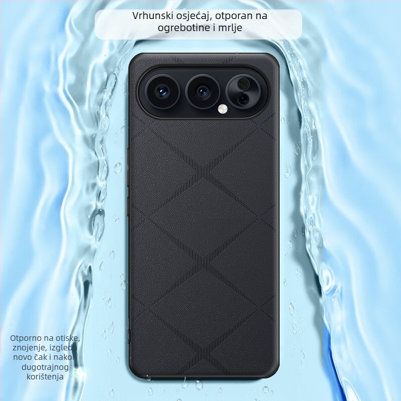 Kućište za Honor 500/500Pro – otporno na padove, tekstura imitacije kože, potpuna zaštita leće i kućišta, 2-u-1 elegantan stil, X otisak, Crna