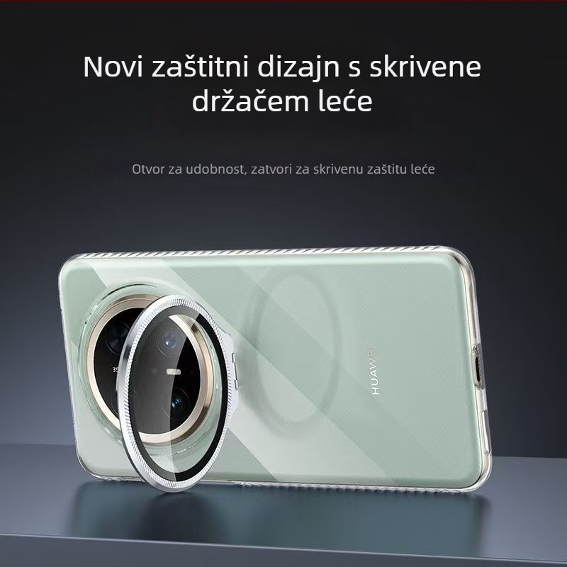 Prozirna TPU maska za Huawei Mate80, s skrivenim držačem i zaštitom leće, kompatibilna s Huawei Mate70