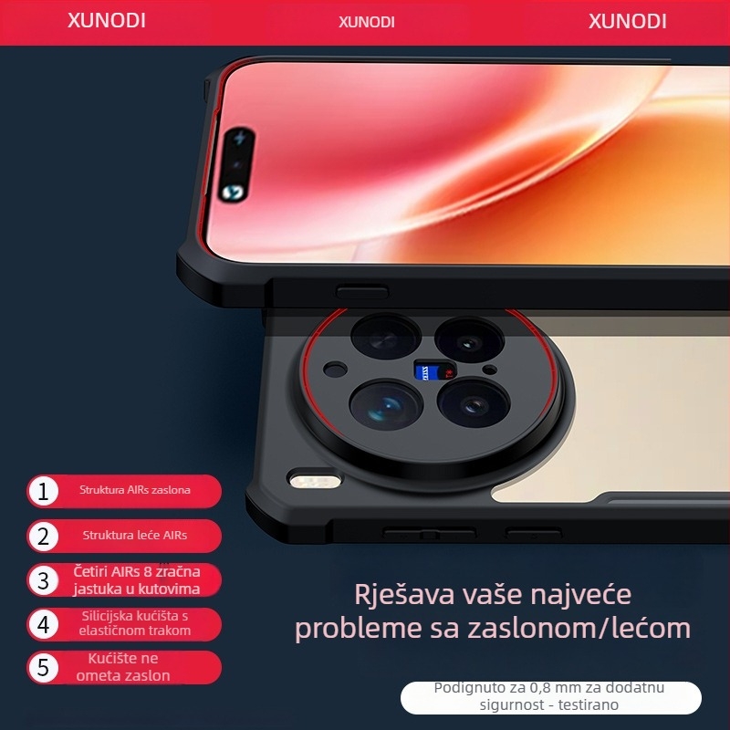 Xundd Vivo X300 Pro kućište za telefon – zaštita zračnog jastuka, protuklizno, otporno na pad, TPU+PC, toplinska tisk
