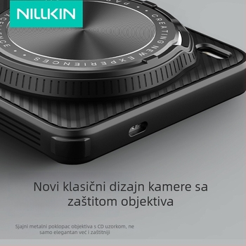 Nillkin Crna futrola Black Mirror Pro s držačem leće za Vivo X200 Ultra – zaštita od špijuniranja