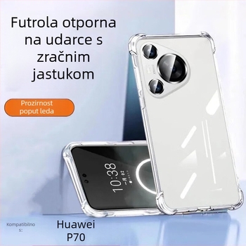 Prozirna futrola s airbagom za Huawei Pura70, 70 Pro+, 70 Ultra – potpuna zaštita i zaštita leće na četiri kuta