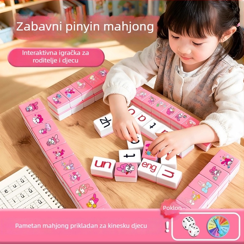 Emoji paket s Pinyin Mahjong slovima i društvena igra s karticama za spajanje za djecu – plastična puzzle, porijeklo Chenghai, uzrast 7–14, intelektualni razvoj
