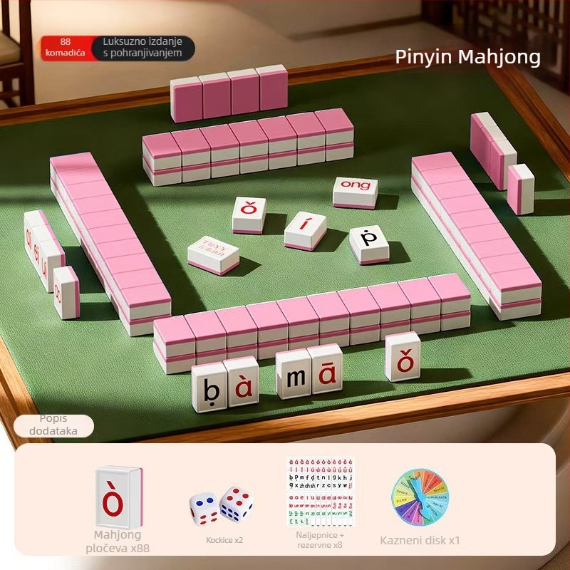 Emoji paket s Pinyin Mahjong slovima i društvena igra s karticama za spajanje za djecu – plastična puzzle, porijeklo Chenghai, uzrast 7–14, intelektualni razvoj