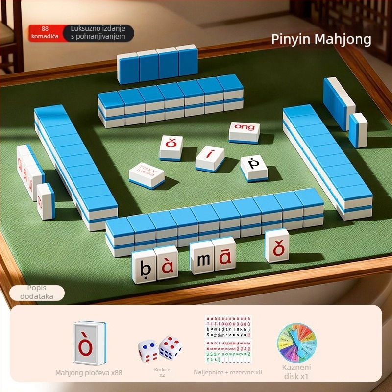 Emoji paket s Pinyin Mahjong slovima i društvena igra s karticama za spajanje za djecu – plastična puzzle, porijeklo Chenghai, uzrast 7–14, intelektualni razvoj
