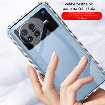Prozirno silikon zaštitno kućište za vivo X Note s ojačanim zračnim jastucima na četiri kuta