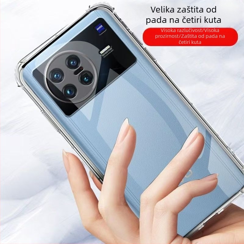 Prozirno silikon zaštitno kućište za vivo X Note s ojačanim zračnim jastucima na četiri kuta
