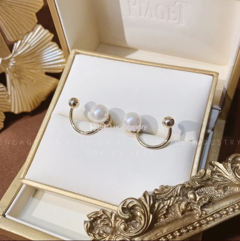 Korejski stil: naušnice s metalnom sferom i biserom, klipsne za uho, S925 srebro, pozlaćeno, svježe i slatko