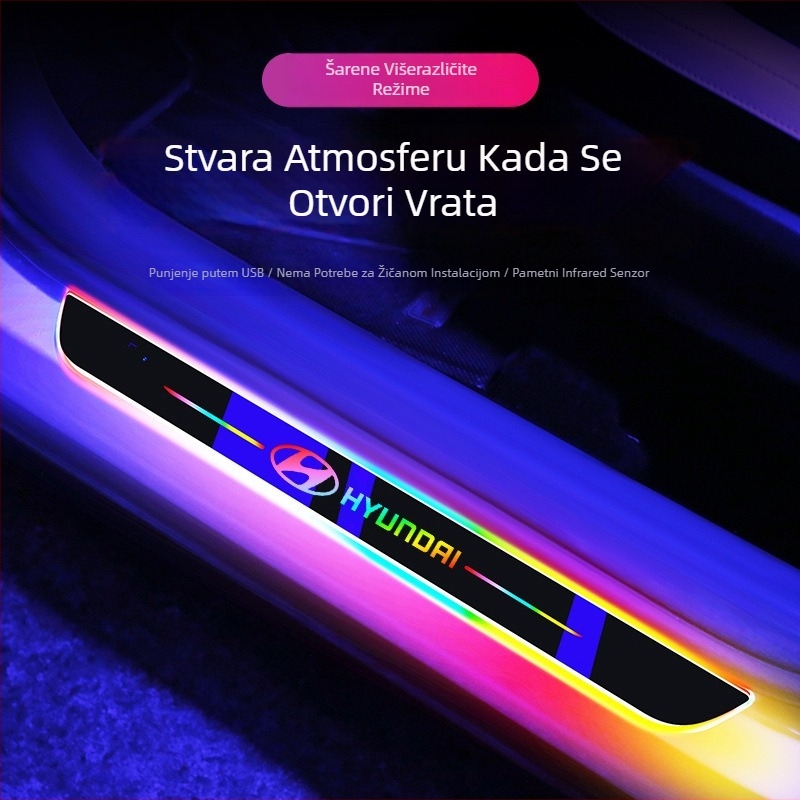 Bangwei LED prag dekorativne trake za Hyundai Elantra (poseban automobil) – Materijal: Drugo; Primjenjivi modeli: Poseban automobil