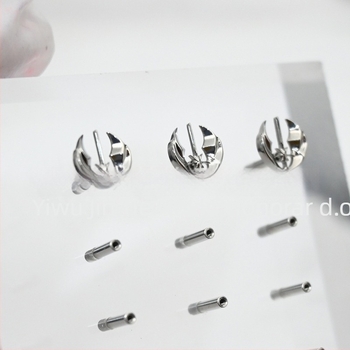 Naušnice - ASTM F-136 titanij spoj, s dragim kamenjem, U-oblik geometrijski dizajn, Titanium brocade