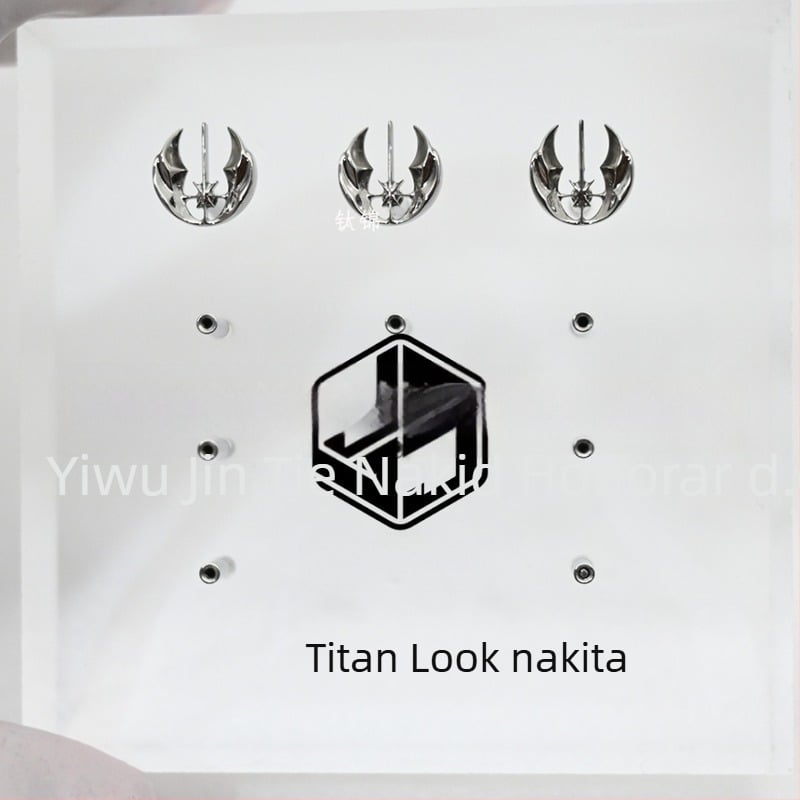 Naušnice - ASTM F-136 titanij spoj, s dragim kamenjem, U-oblik geometrijski dizajn, Titanium brocade