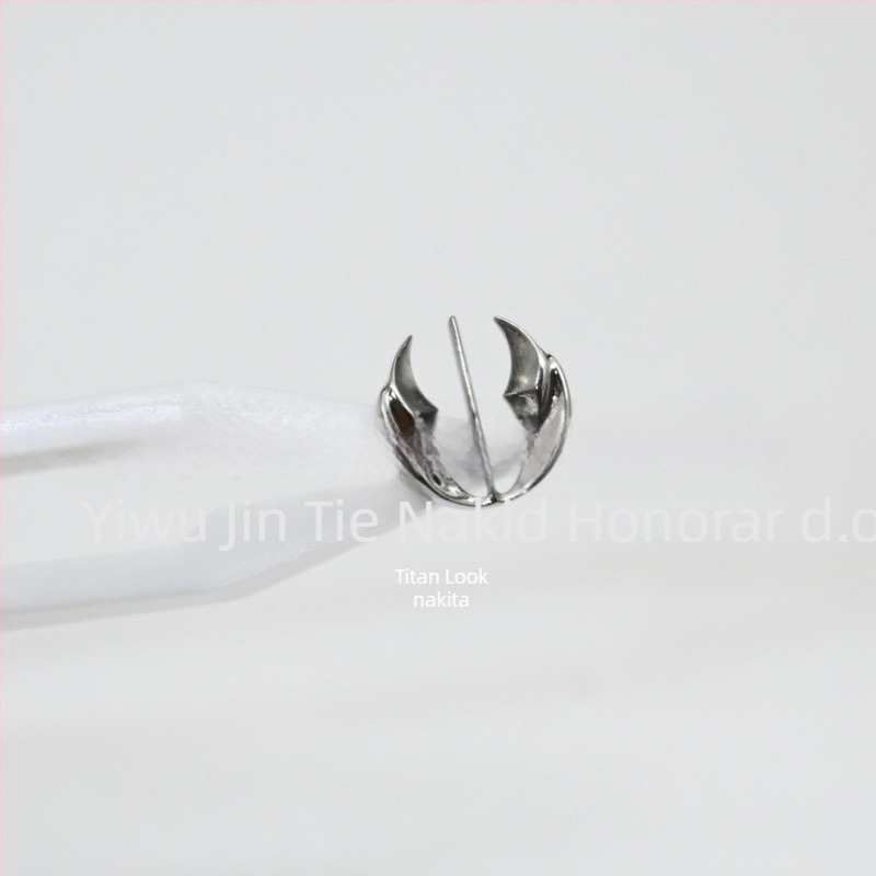 Naušnice - ASTM F-136 titanij spoj, s dragim kamenjem, U-oblik geometrijski dizajn, Titanium brocade