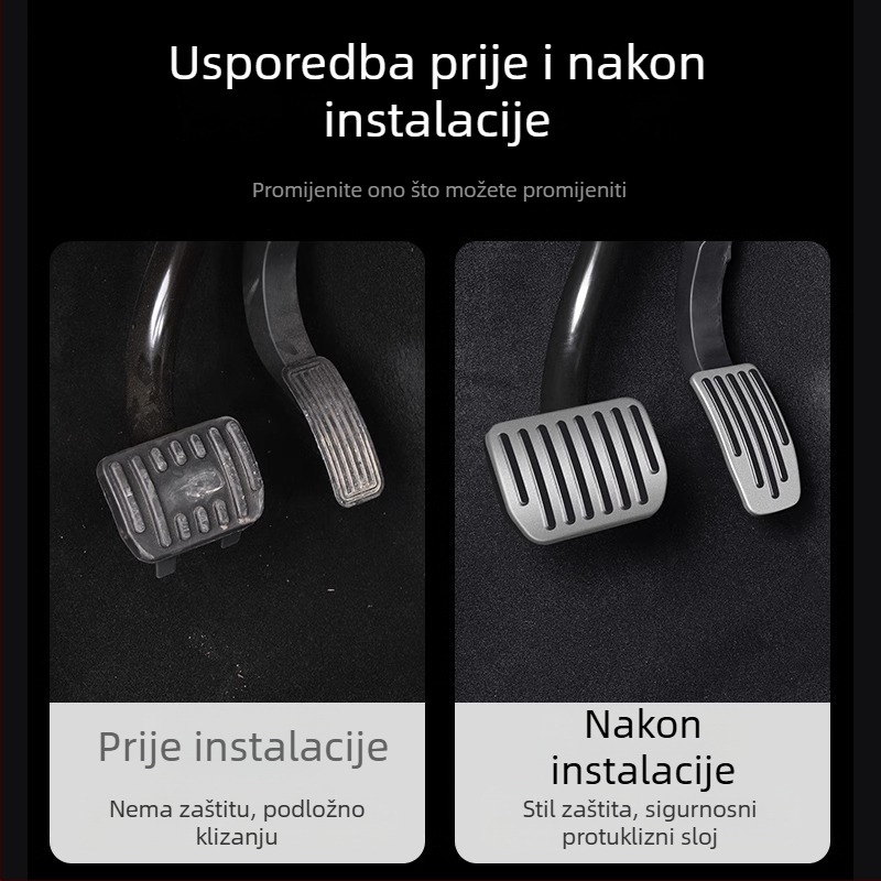 Pokrov zaštite od aluminijske legure za papučice gasa i kočnice za Tesla Model 3/Y, 2019–2023, automatski mjenjač