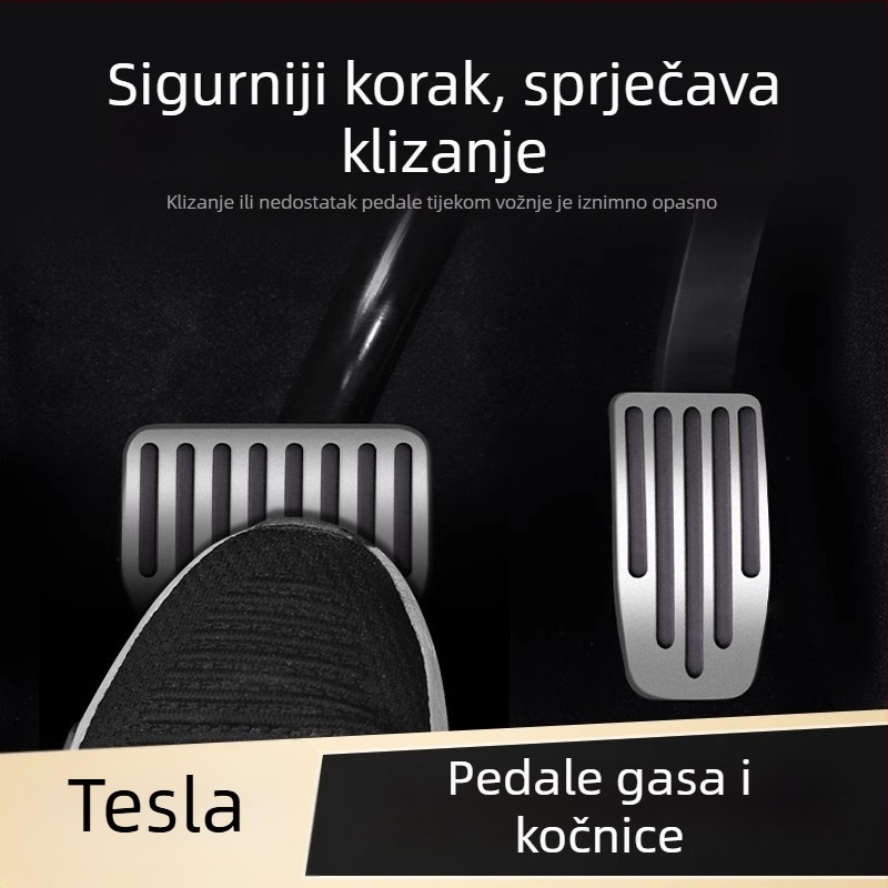 Pokrov zaštite od aluminijske legure za papučice gasa i kočnice za Tesla Model 3/Y, 2019–2023, automatski mjenjač